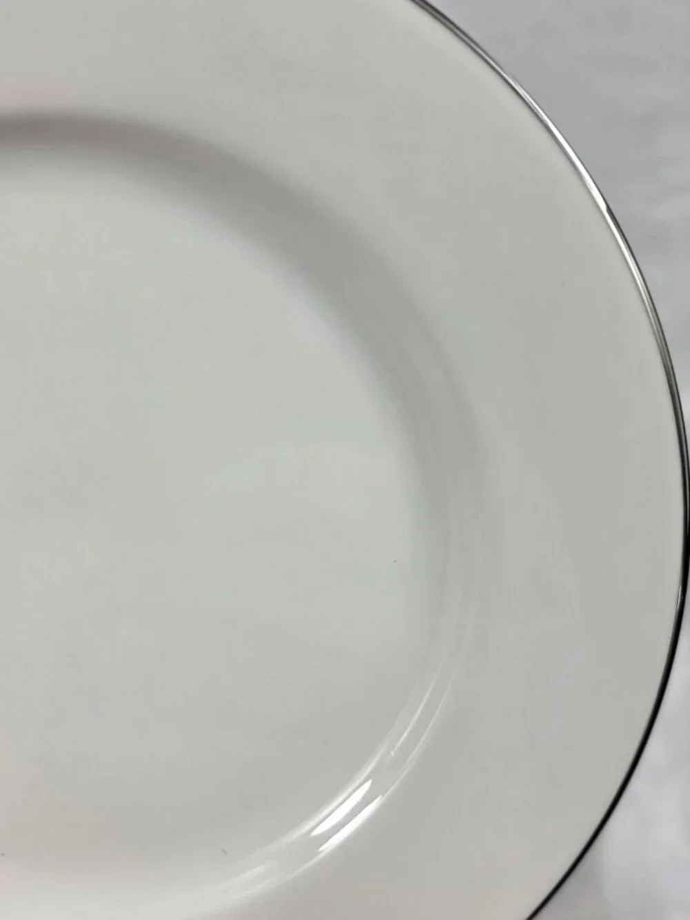 FOUR Royal Doulton Simply Platinum Salad Plates White with Platinum Trim